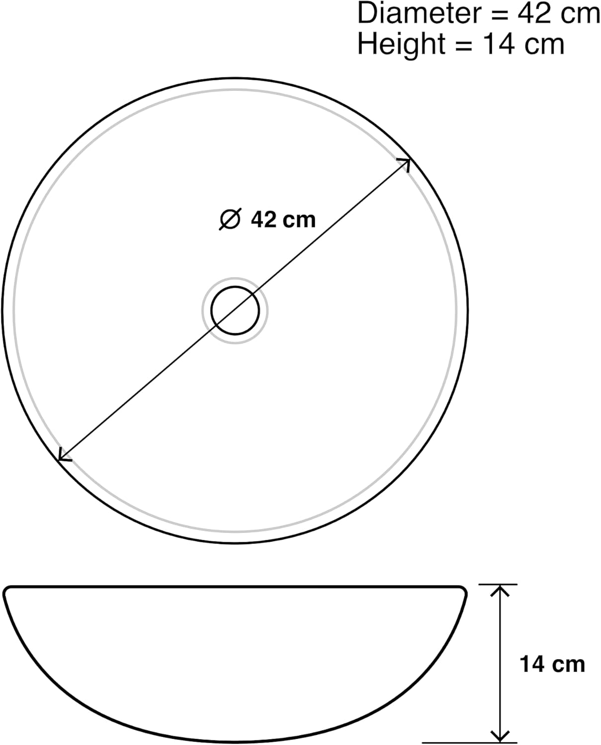 BELOFAY Round Modern Black Glass Bowl Bathroom Counter Top Sink