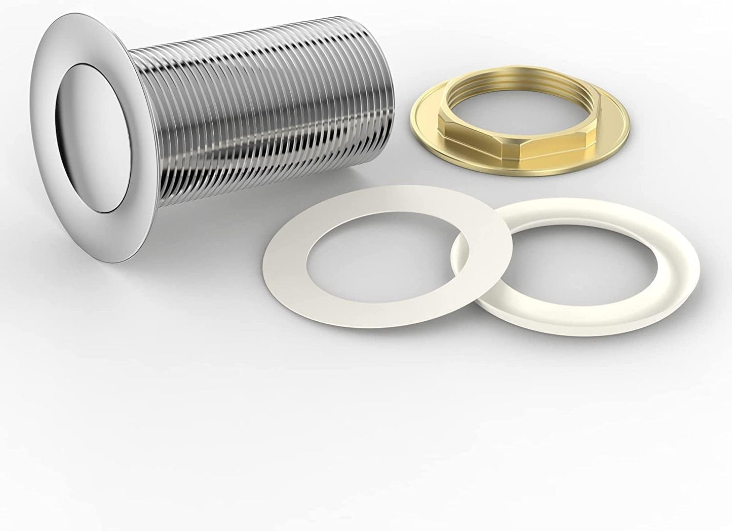 BELOFAY Pop Up Basin Waste Un-Slotted Click Clack Bathroom Sink Plug in Chrome Finish - Modern Sink Waste Kit with Overflows