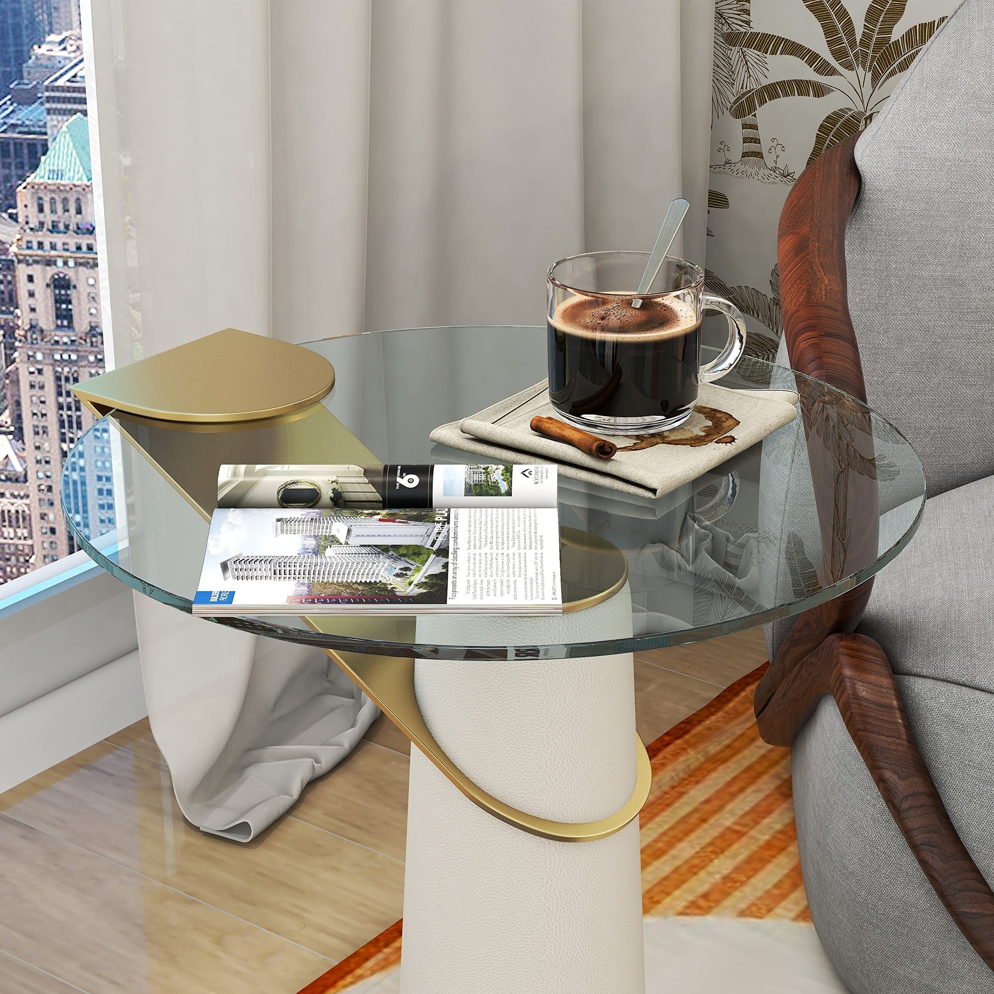 BELOFAY Tempered Clear Round Glass Table Top – Flat Polished Edge, Sturdy Replacement Protector Cover