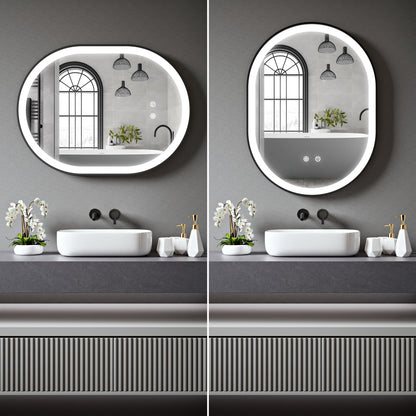 BELOFAY Amais Oval Bathroom LED Mirror with Dimmable Lights, Anti-fog, Shatter-Proof Tempered Glass