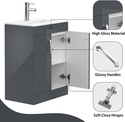 BELOFAY New York 500mm Floor Standing Bathroom Vanity Unit With Basin