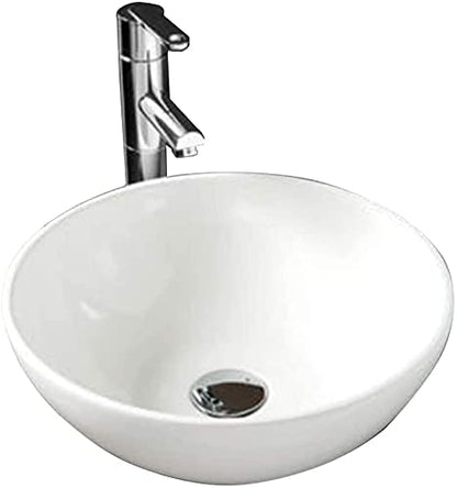 BELOFAY Eloura Round Modern White Bathroom Counter Top Sink