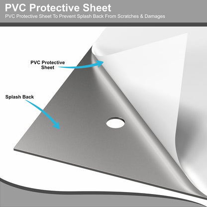 1mm Thick Grey Stainless Steel Splashback for Kitchen with Brushed Finish with Holes (SCREWS INCLUDED)