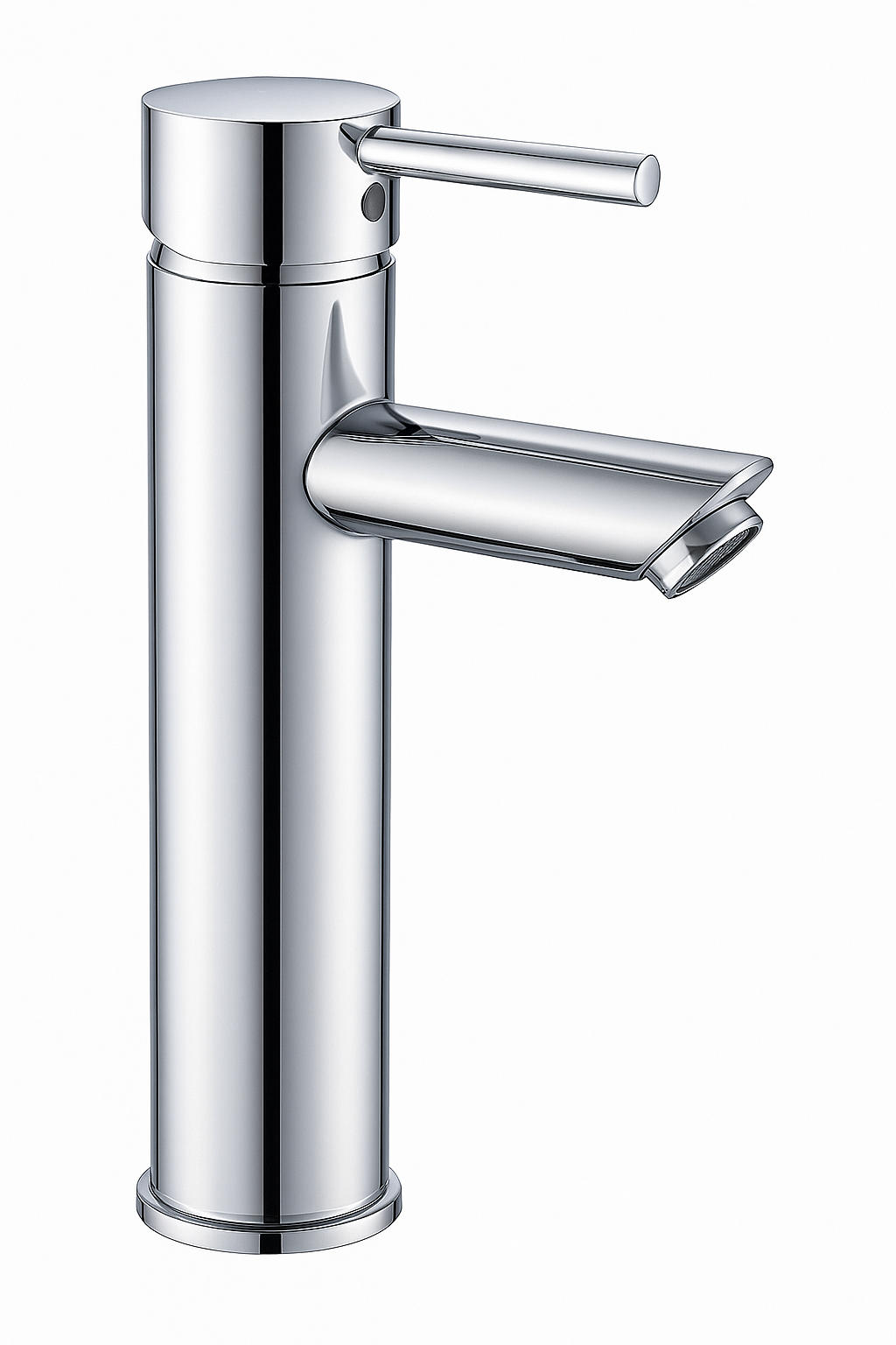 BELOFAY Waterfall Spout Faucet with Chrome Polish, Short Bathroom Tap Mixer with UK Standard Hoses