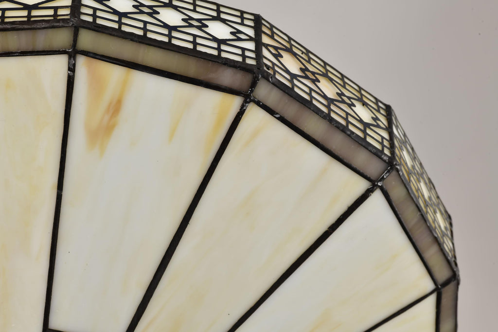 BELOFAY Mission Style Tiffany Ceiling Light Stained Glass Art Deco Handmade Uplighter Shade Ceiling Lights for Living Room, Bedroom, Dining Room and Kitchen