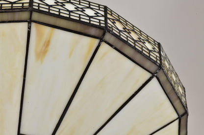 BELOFAY Mission Style Tiffany Ceiling Light Stained Glass Art Deco Handmade Uplighter Shade Ceiling Lights for Living Room, Bedroom, Dining Room and Kitchen