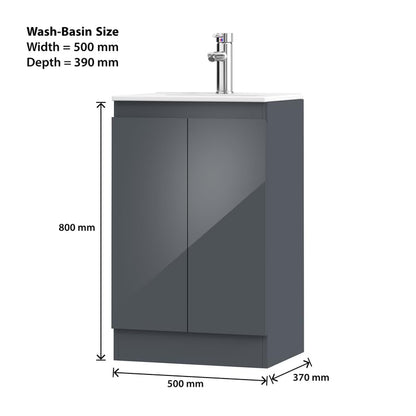 BELOFAY Denvor 500mm Floor Standing Bathroom Vanity Unit With Basin