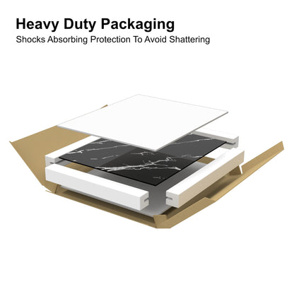 BELOFAY Black Marble Tempered Glass Splashback for Kitchen with 6mm Toughened Glass (ADHESIVE INCLUDED)