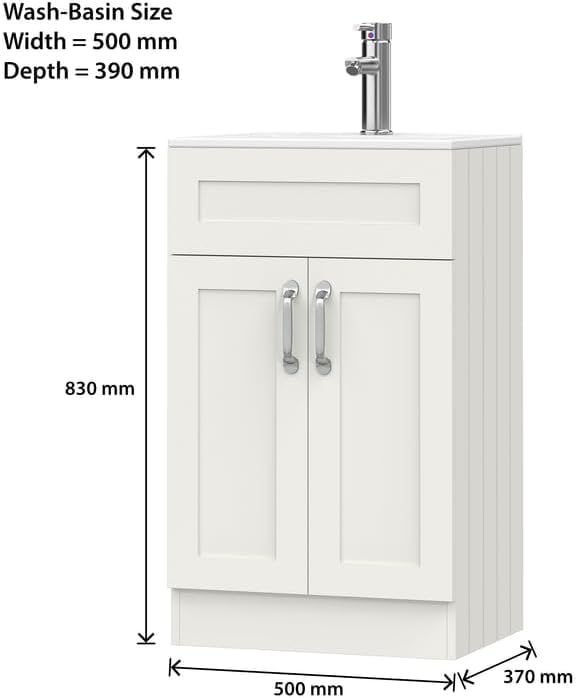 BELOFAY Crawley 500mm Floor Standing Bathroom Vanity Unit With Basin