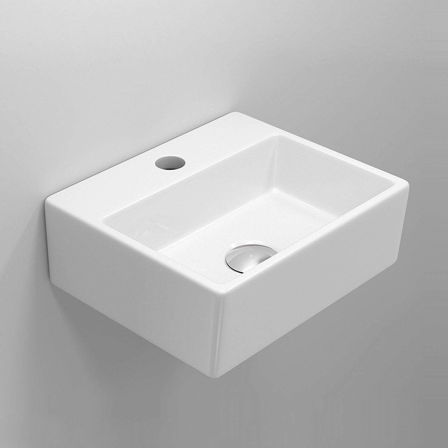 BELOFAY Small Modern White Bathroom Wall-Mounted Sink