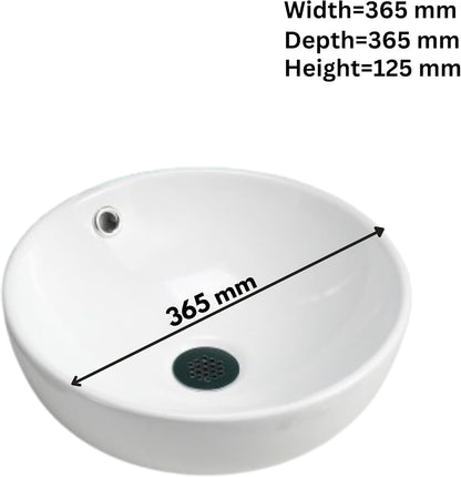 BELOFAY Sirae Oval Modern White Bathroom Counter Top Sink