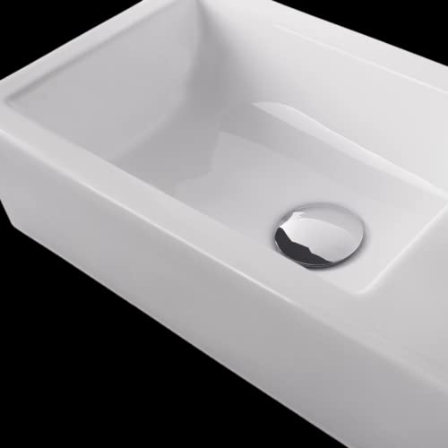 BELOFAY Rectangle Modern White Bathroom Wall-Mounted Sink