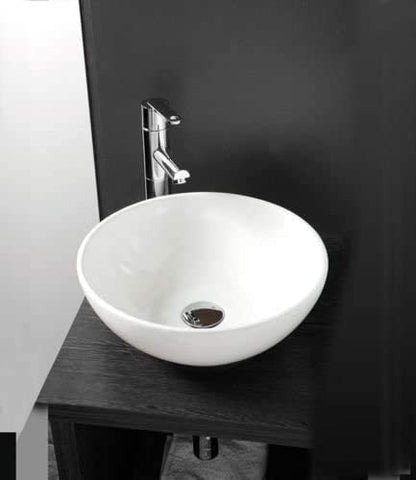 BELOFAY Eloura Round Modern White Bathroom Counter Top Sink