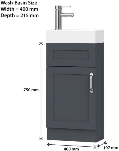 BELOFAY Crawley 400mm Floor Standing Bathroom Vanity Unit With Basin