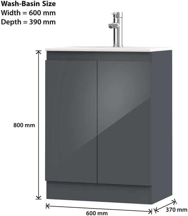 BELOFAY Denvor 600mm Floor Standing Bathroom Vanity Unit With Basin