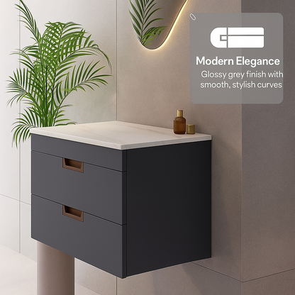 BELOFAY Swindon 600mm Wall-Mounted Bathroom Vanity Unit