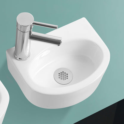 BELOFAY Oval Modern White Bathroom Wall-Mounted Sink