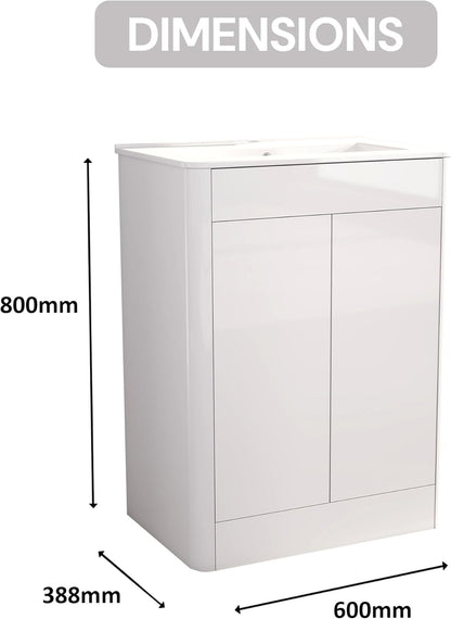BELOFAY Edison 600mm Floor Standing Bathroom Vanity Unit With Basin