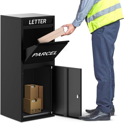 BELOFAY Large Black Lockable Parcel Box – Floor Mounted