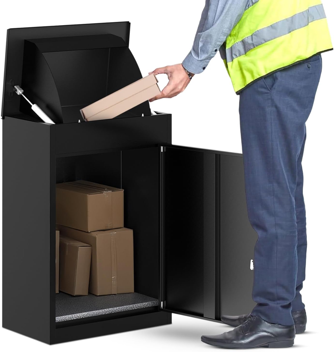 BELOFAY Medium Black Lockable Parcel Box – Wall-Mounted