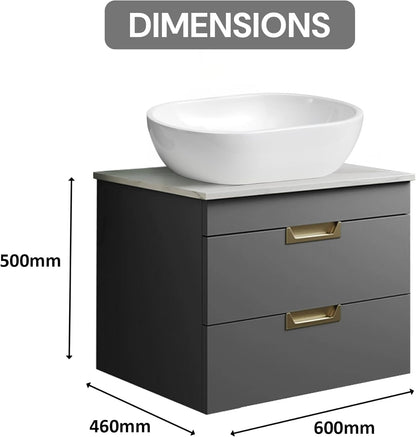 BELOFAY Swindon 600mm Wall-Mounted Bathroom Vanity Unit