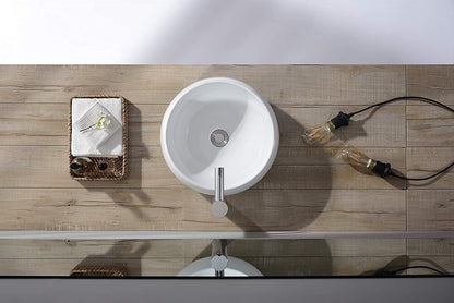 BELOFAY Virelli Round Modern White Bathroom Counter Top Sink