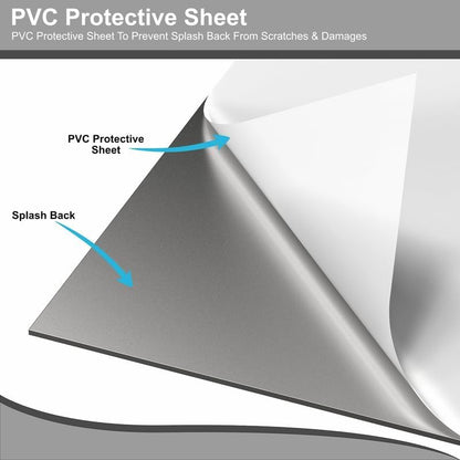 1mm Thick Grey Stainless Steel Splashback for Kitchen with Brushed Finish (ADHESIVE INCLUDED)