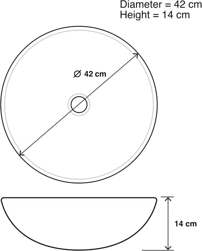 BELOFAY Round Modern Flash Gold Glass Bowl Bathroom Counter Top Sink