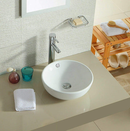 BELOFAY Sirae Oval Modern White Bathroom Counter Top Sink