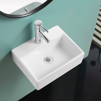 BELOFAY Small Modern White Bathroom Wall-Mounted Sink