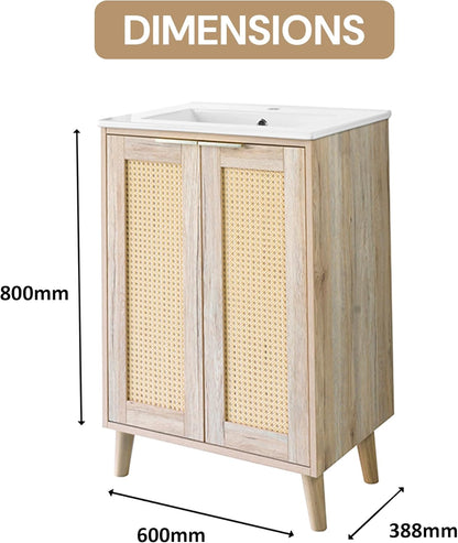 BELOFAY Franklin 600mm Floor Standing Bathroom Vanity Unit With Basin