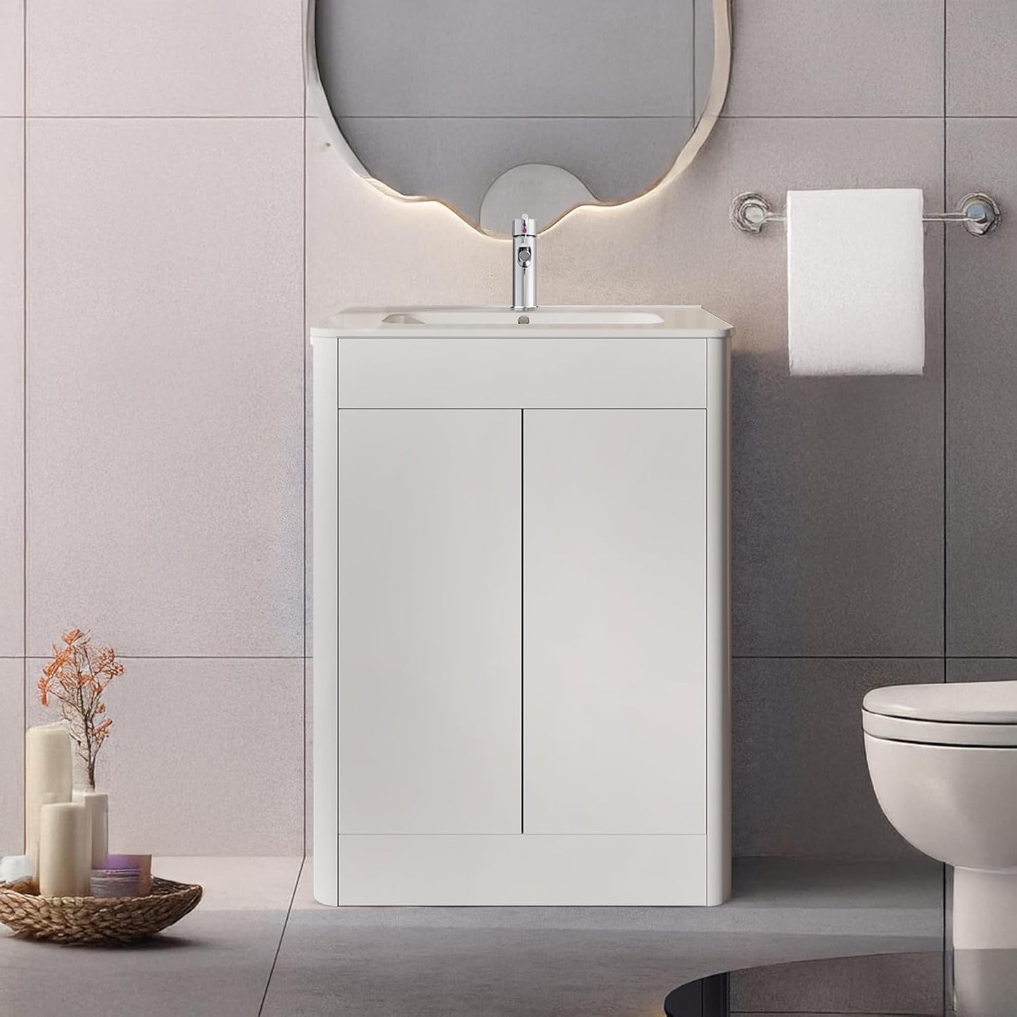BELOFAY Edison 600mm Floor Standing Bathroom Vanity Unit With Basin