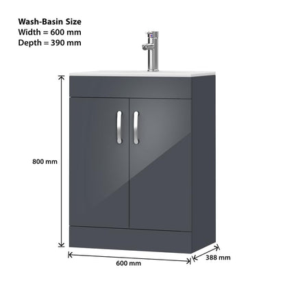 BELOFAY New York 600mm Floor Standing Bathroom Vanity Unit With Basin