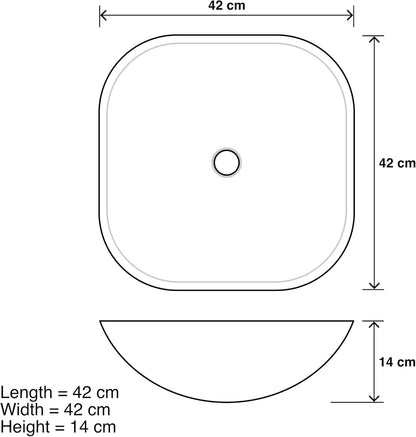 BELOFAY Square Modern Clear Glass Bowl Bathroom Counter Top Sink