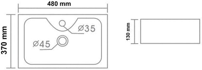 BELOFAY Solenne Rectangle Modern White Bathroom Counter Top Sink