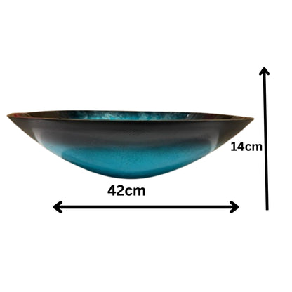 BELOFAY Oval Modern Marble Effect Glass Bowl Bathroom Counter Top Sink