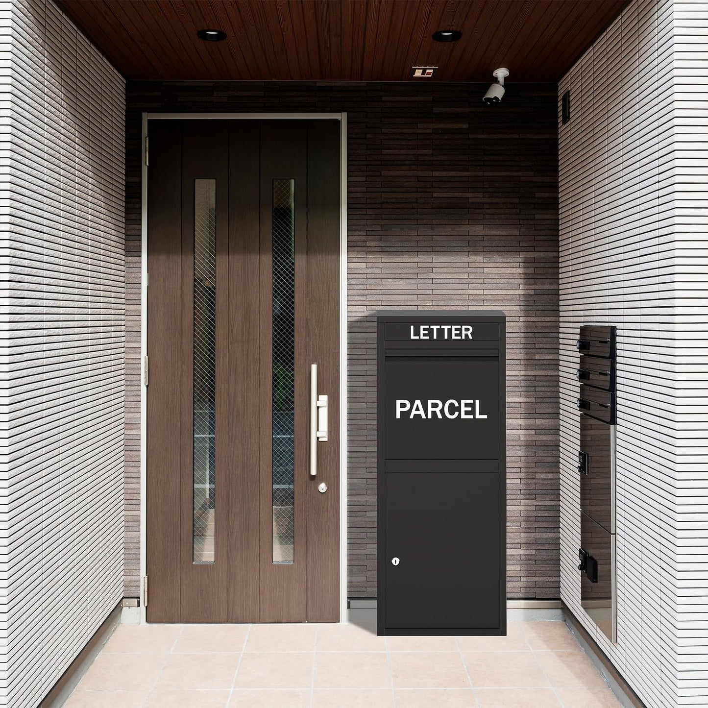 BELOFAY Large Black Lockable Parcel Box – Floor Mounted