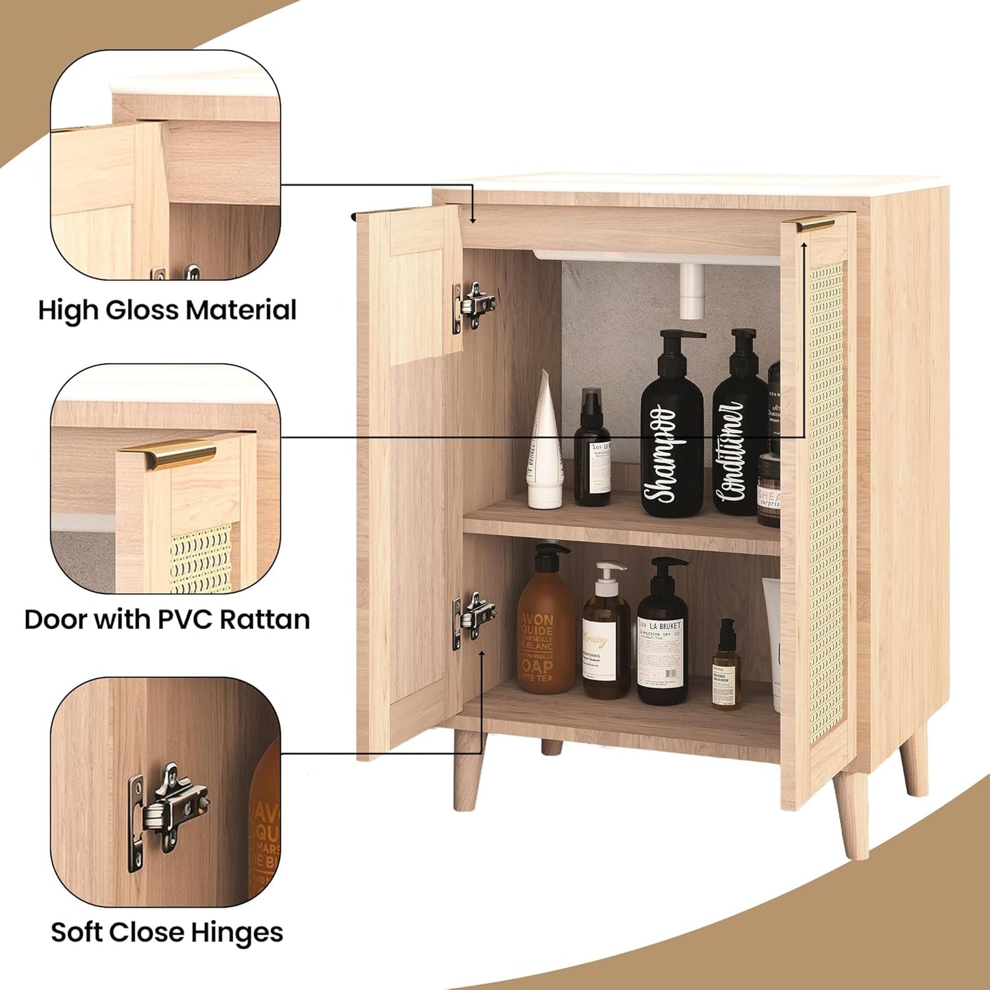 BELOFAY Franklin 600mm Floor Standing Bathroom Vanity Unit With Basin