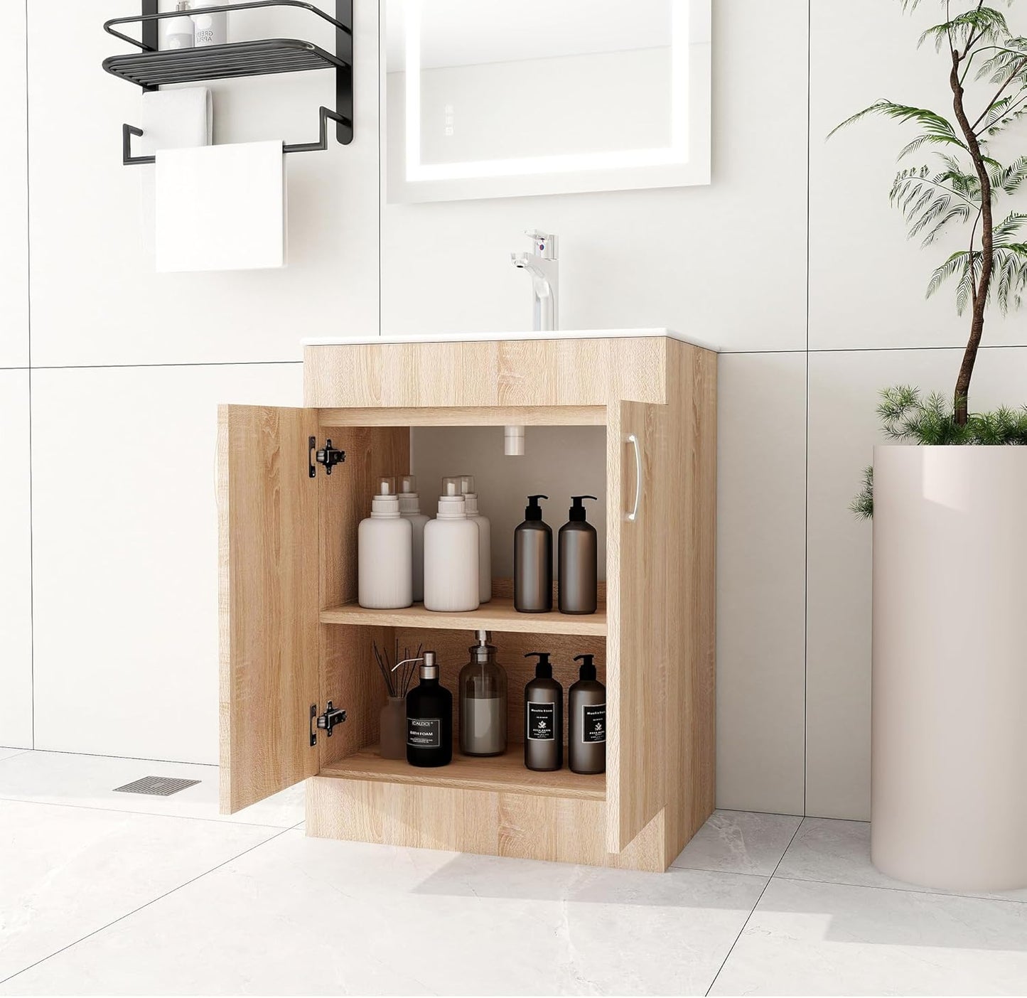 BELOFAY New York 600mm Floor Standing Bathroom Vanity Unit With Basin