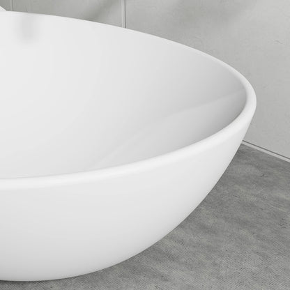 BELOFAY Tirra Oval Modern White Bathroom Counter Top Sink