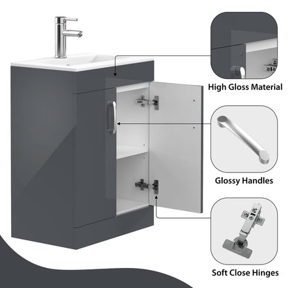 BELOFAY New York 600mm Floor Standing Bathroom Vanity Unit With Basin