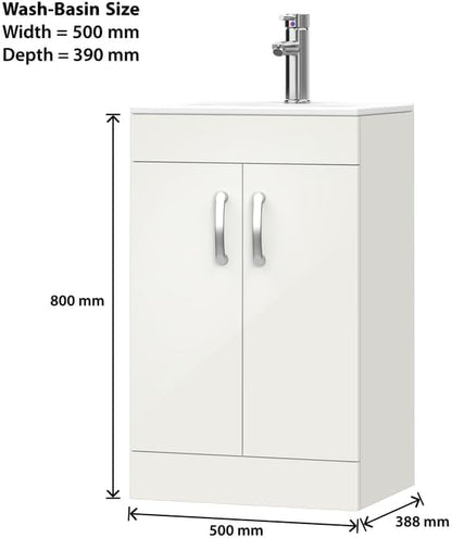 BELOFAY New York 500mm Floor Standing Bathroom Vanity Unit With Basin