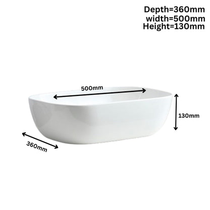 BELOFAY Nuvra Oval Modern White Bathroom Counter Top Sink