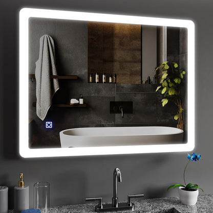 BELOFAY Atlanta Rectangle Bathroom LED Mirror with Dimmable Lights, Anti-fog, Shatter-Proof Tempered Glass