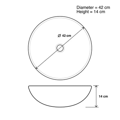 BELOFAY Round Modern Frosted Glass Bowl Bathroom Counter Top Sink