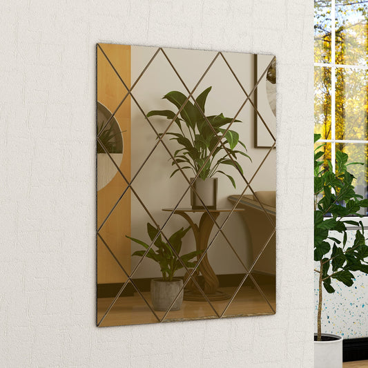 BELOFAY Art Deco Bronze Rectangular Wall Mirror – Modern Wall-Mounted Glass Design for Bedroom, Hallway & Lounge