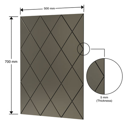 BELOFAY Art Deco Bronze Rectangular Wall Mirror – Modern Wall-Mounted Glass Design for Bedroom, Hallway & Lounge