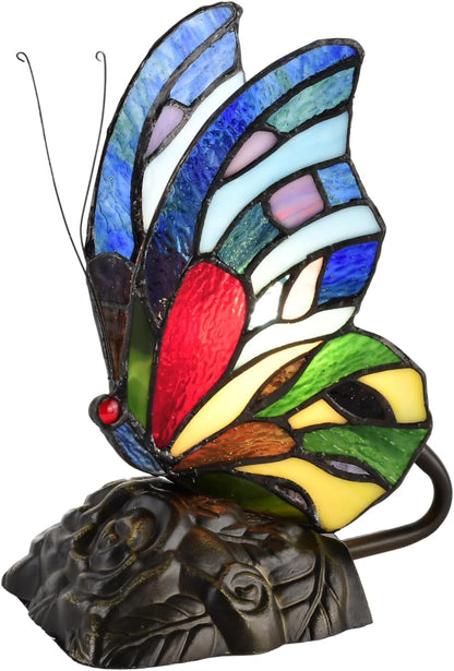 BELOFAY Tiffany Stained Glass Handmade Vintage Bedside Table Lamps for Bedroom (8 inches)