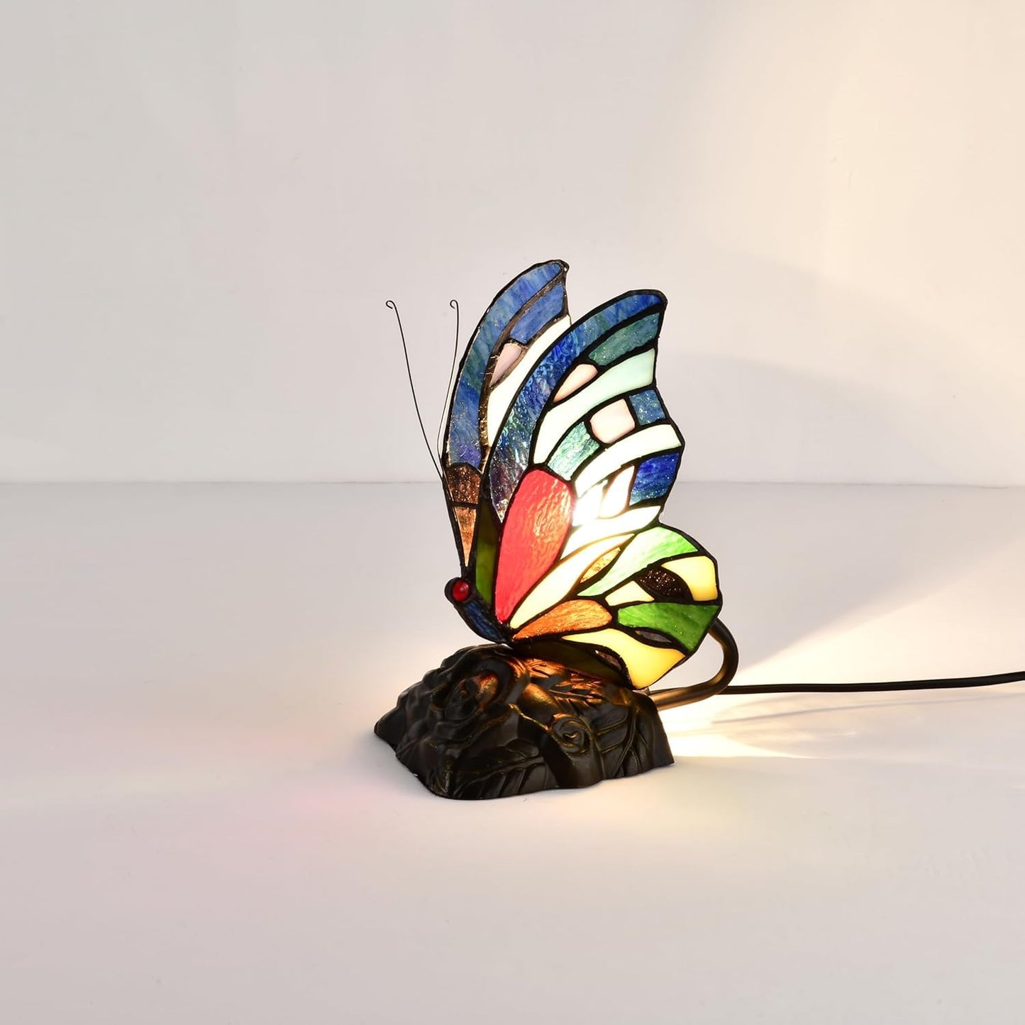 BELOFAY Tiffany Stained Glass Handmade Vintage Bedside Table Lamps for Bedroom (8 inches)