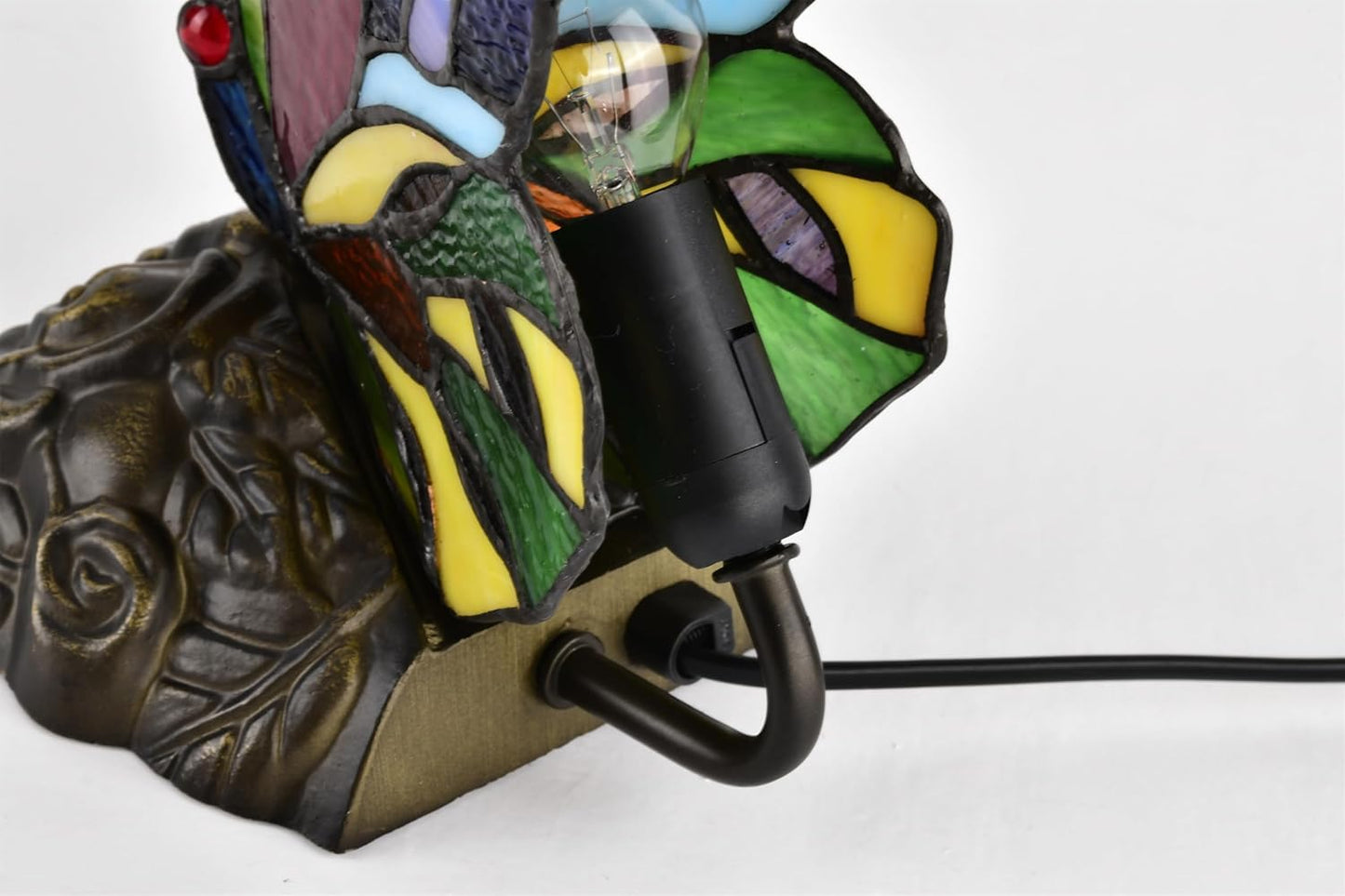 BELOFAY Tiffany Stained Glass Handmade Vintage Bedside Table Lamps for Bedroom (8 inches)